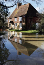 Climate, Weather, Flooding, House with flooded Garden, Headcorn, Kent, England.