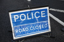 Transport, Road, Police Road Closed sign.