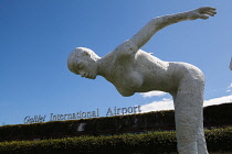 Italy, Tuscany, Pisa, Alis Grave Nil' statue by Paola Epifani known as Rabarama in front of Galilei International Airport.