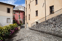Italy, Tuscany, Lucca, Barga, Piazza Angelio in the old town.