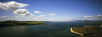 Scotland, Highlands, Black Isle on the left and  Nigg Shipyard in theforeground right.