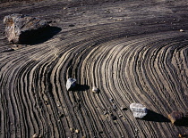 Norway, Nordland, Svartisen Area, Detail of rock patterns made by glacial action and weathering.