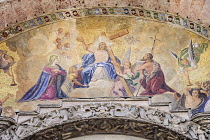Italy, Venice, St Mark's Basilica, The Last Judgement over the main portal of the western facade.