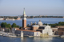 Italy, Venice, Island and Church of San Giorgio Maggiore seen from the Campanile di San Marco.