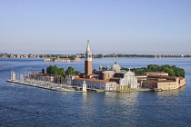 Italy, Venice, Island and Church of San Giorgio Maggiore seen from the Campanile di San Marco.