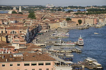 Italy, Venice, View east over the Canale di San Marco from the Campanile di San Marco.