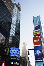 USA, New York, Manhattan, The Nasdaq stock exchange building in Times Square.