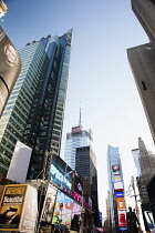 USA, New York, Manhattan, Times Square, Skyscrapers with neon advertising.