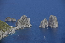 Italy, Campania, Capri, Faraglioni Stacks, from Mount Solaro.