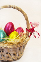 Festivals, Religious, Easter, Chocolate eggs in basket.
