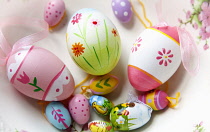 Festivals, Religious, Easter, Painted eggs in bowl.