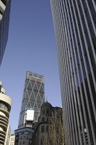 England, London, The Modern skyline of the City of London with The Cheesegrater and Walkie Talkie Buildings.