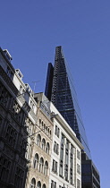 England, London, The Modern skyline of the City of London with The Cheesegrater Building viewed from Cornhill.