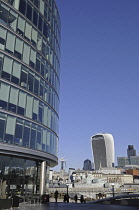 England, London, The Modern skyline of London including the Cheesegrater, Walkie Talkie and Ghetkin Buildings viewed from More London.