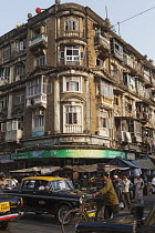 India, Maharashtra, Mumbai, Old building at Crawford Market.