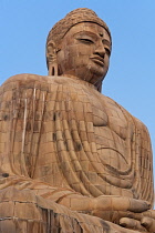 India, Bihar, Bodhgaya, 25-metre high, Japanese-style, seated Buddha statue at Bodhgaya, consecrated by the present Dalai Lama in 1989.