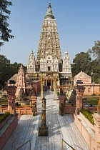 India, Bihar, Bodhgaya, Main entrance to Mahabodhi Temple.