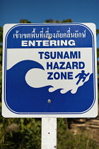 Climate, Weather, Tsunami warning sign, Thailand.