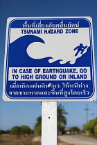 Weather, Clamte, Tsunami warning sign, Thailand.