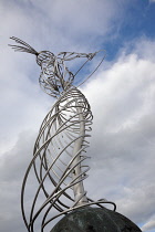 Ireland, North, Belfast, Beacon of Hope sculpture on Oxford Street, known locally as Nuala with the Hula.