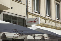 Poland, Warsaw, Chielna, Exterior of the Pictures Art cafe and bar.