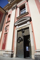 Poland, Warsaw, Old Town, Swietojanska, Entrance to the Jesuit Church of the Gracious Mother of God.