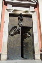 Poland, Warsaw, Old Town, Swietojanska, Entrance to the Jesuit Church of the Gracious Mother of God.