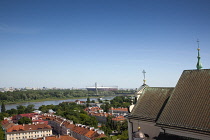 Poland, Warsaw, Old Town, View from the top of St Annes tower toward the eastern part of the city.