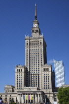 Poland, Warsaw, Centrum, Palace of Culture and Science, a gift from Russia in 1955.