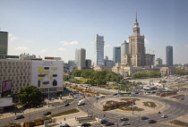 Poland, Warsaw, Centrum, Palace of Culture and Science, a gift from Russia in 1955.