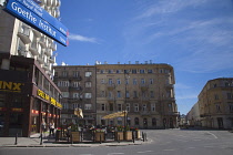 Poland, Warsaw, Chielna, Exterior of the Sphinx cafe restaurant.