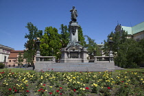 Poland, Warsaw, Old Town, Krakowskie Przedmiescie, Monument to Adam Mickiewicz.