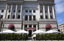 Poland, Warsaw, Plac Marszalka Jozefa, Exterior of the Michel Moran Bistro du Paris.