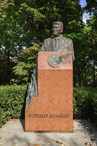 Poland, Warsaw, Statue of Ronald Reagan near the USA Embassy.