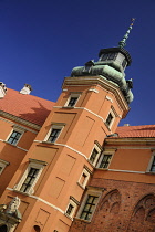 Poland, Warsaw, Royal Castle, section of another of the castle's towers seen from the courtyard.