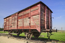 Poland, Auschwitz-Birkenau State Museum, Birkenau Concentration Camp, Typical railway transport box car that brought Jews to the camp.