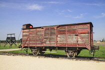 Poland, Auschwitz-Birkenau State Museum, Birkenau Concentration Camp, Typical railway transport box car that brought Jews to the camp.