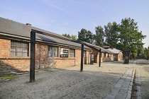 Poland, Auschwitz-Birkenau State Museum, Auschwicz Concentration Camp, Assembly Square and collective gallows.