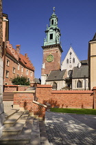Poland, Krakow, Wawel Hill, Wawel Cathedral, Clock tower.