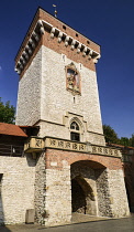 Poland, Krakow, St Florian's Gate leading into the Old Town.