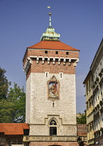 Poland, Krakow, St Florian's Gate leading into the Old Town.