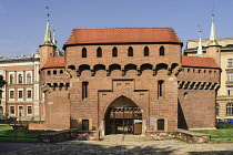 Poland, Krakow, Old Town,  Barbakan or Barbican, Defensive gate.