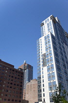 USA, New York State, New York City, Manhattan, New apartment block development next to the High Line public park in Chelsea.