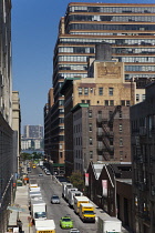 USA, New York State, New York City, Manhattan, Typical Chelsea architecture viewed from the High Line public park.