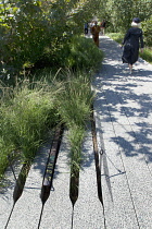 USA, New York State, New York City, Manhattan, The High Line public park on disused elevated railway track in the meat packing district.