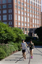 USA, New York State, New York City, Manhattan, The High Line public park on disused elevated railway track in the meat packing district.