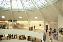USA, New York State, New York City, Manhattan, Interior of the Solomon R Guggenheim Museum on 5th Avenue.