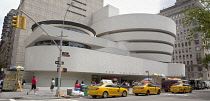 USA, New York State, New York City, Manhattan, Exterior of the Solomon R Guggenheim Museum on 5th Avenue.