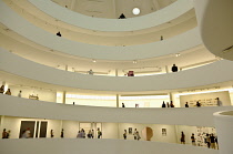 USA, New York State, New York City, Manhattan, Interior of the Solomon R Guggenheim Museum on 5th Avenue.