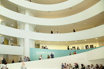 USA, New York State, New York City, Manhattan, Interior of the Solomon R Guggenheim Museum on 5th Avenue.